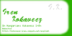 iren kokavecz business card